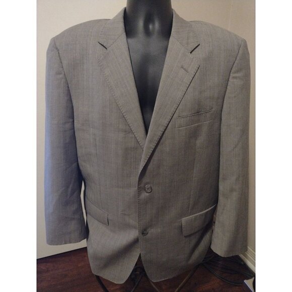 Ermenegildo Zegna Mens Gray Wool Vented Single Breasted Two Button Blazer 42R - Picture 1 of 11